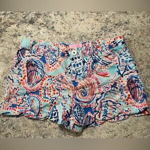 Lilly Pulitzer Girls Mini Buttercup Shorts Shell Me About It   Sz 14 Seashells